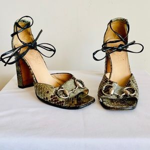 VINTAGE RARE GUCCI PYTHON HEELS